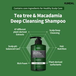 Thumbnail Dầu gội đầu KUNDAL chiết xuất tràm trà & hạt mắc ca làm sạch sâu 500ml 2