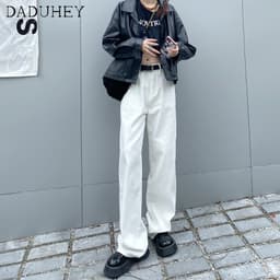 Thumbnail Daduhey Quần jean ống rộng có 6 màu dễ phối đồ thời trang phong cách Hàn Quốc 3