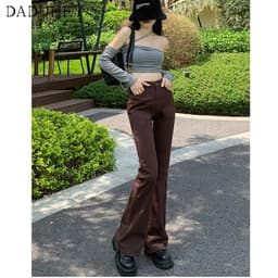 Thumbnail Quần jeans dài eo cao 7 màu tùy chọn thời trang kiểu Mỹ retro mới 2022 cho nữ 3