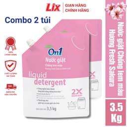 Thumbnail Combo 2 túi nước giặt xả On1 chống lem màu hương Fresh Sakura 3.5Kg/ túi 2C- N6403 sạch khuẩn, khử mùi 1