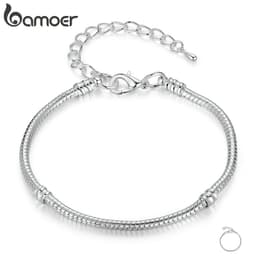 Thumbnail Vòng tay BAMOER chất liệu đồng màu bạc đơn giản quyến rũ cho nữ DIY 1