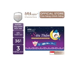 Thumbnail Băng vệ sinh UUcare Singapore Young Girl ban đêm 36cm 3 Miếng/Gói 1