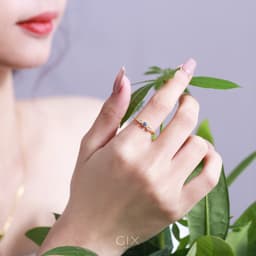 Thumbnail Nhẫn bạc S925 nữ cao cấp đẹp đá xanh nước biển Gix Jewel SPGN04 2