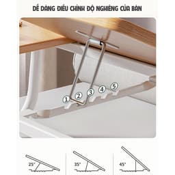 Thumbnail Bàn học gấp gọn IGA tùy chỉnh góc nghiêng giảm đau lưng mỏi mắt - GM55 1