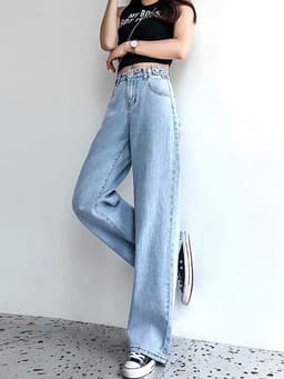 Thumbnail Daduhey Quần Jeans Dài Lưng Cao Thời Trang Hàn Quốc Cá Tính Cho Nữ 3