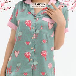 Thumbnail Bộ Đồ Ngủ Pijama Lụa Cộc Tay Satin Nhật Cao Cấp Họa Tiết Tranh Vẽ Ấn Tượng JAPAN SILK Chính Hãng 3