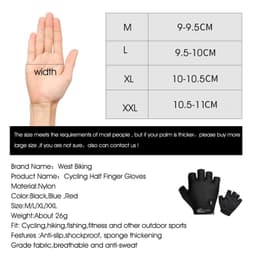 Thumbnail Găng tay nửa ngón WEST BIKING thoáng khí chống trượt khi đi xe đạp cho nam nữ 2