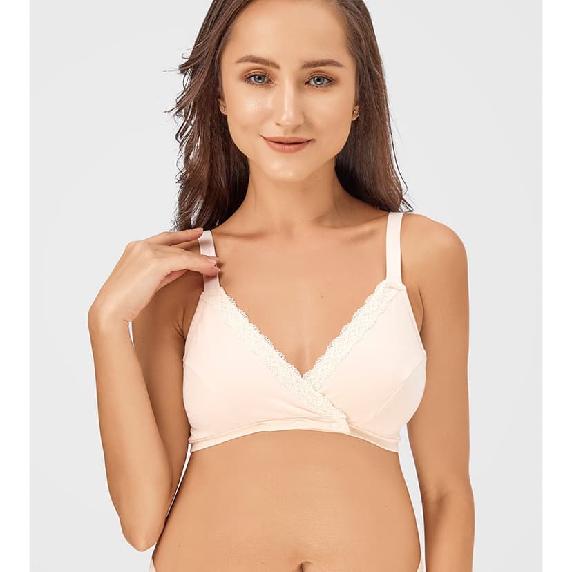 Ảnh Áo lót mẹ bầu cho con bú cài nút ( cúc áo ) trước, không gọng Wacoal IMMS339 - MMS339 smart size 1