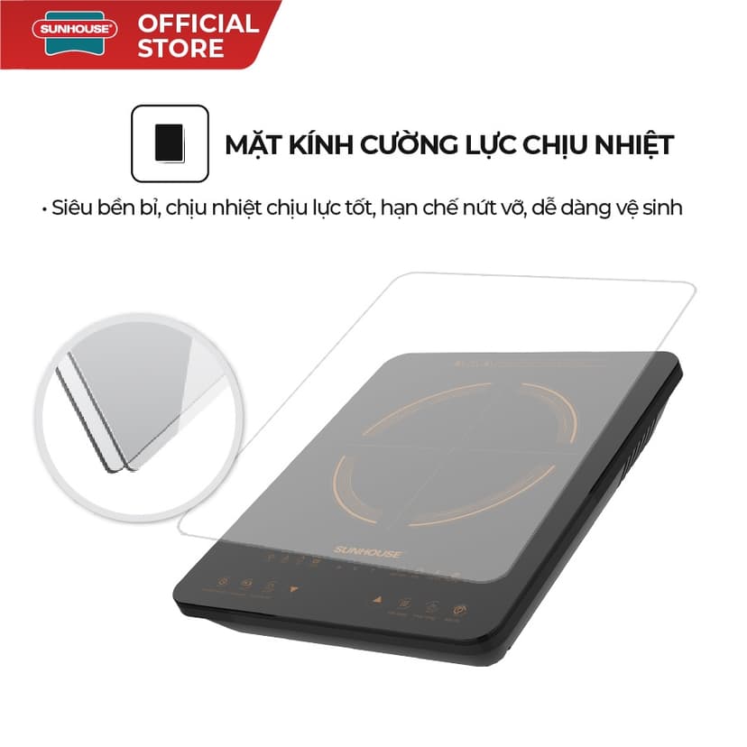 Ảnh Bếp từ đơn Sunhouse SHD6803 - Công suất 2000W - Bảo hành 12 tháng - 8 chế độ nấu - Nút bấm điện tử 2