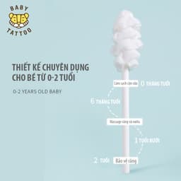 Thumbnail BABY TATTOO Que Rơ Làm Sạch Răng Miệng Đầu Xoắn Ốc Xoay 360 Độ, Chuyên Dụng Cho Bé 0-2 Tuổi 2