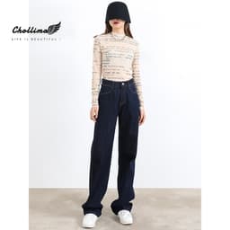 Thumbnail Quần jeans nữ Chollima ống rộng SIMPLE JEAN Unisex vải jean cao cấp chất đẹp QD049 3