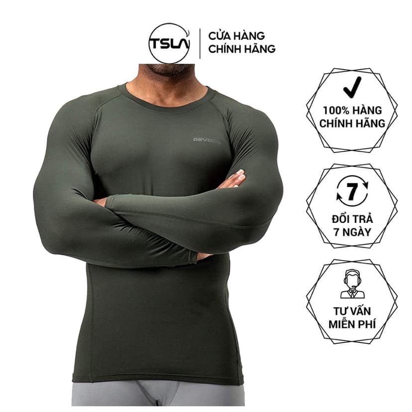 Ảnh Áo giữ nhiệt nam LÓT LÔNG cừu vải mềm mịn nhẹ thoáng khí form ôm mỏng co giãn tốt mặc ấm DET1034 3