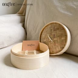 Thumbnail Xửng hấp tre bao gồm thân và nắp chính hãng ONGTRE dùng cho bánh bao, há cảo, các món hấp (DIMSUM,TOPWARE) 3