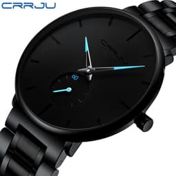 Thumbnail Đồng hồ nam CRRJU 2150SLX có dây đeo tay thép không gỉ màu đen chống nước thời trang doanh nhân 2