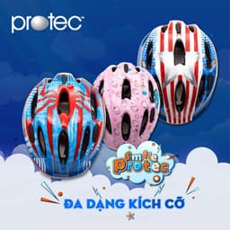Thumbnail Mũ bảo hiểm xe đạp trẻ em Protec SMILE, siêu nhẹ, có đèn hậu an toàn, họa tiết đẹp cho bé 2