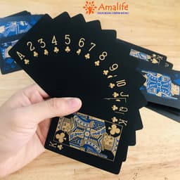 Thumbnail Bài Tây Poker Nền Đen Cao Cấp Chọn Màu Bằng Nhựa PVC Chống Thấm Nước Chính Hãng Amalife 1