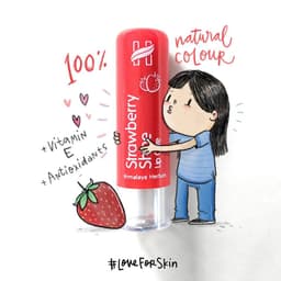 Thumbnail Son Dưỡng Môi Chiết Xuất Dâu Tây (Bóng, Mịn Môi) Himalaya Strawberry Shine Lip Care 4.5gm 3