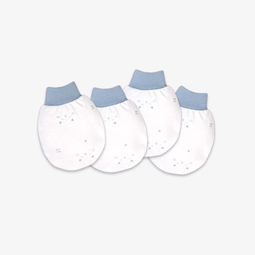 Ảnh Bao Tay Sơ Sinh MIOMIO(2 Đôi), Dành Cho Bé Gái Bé Trai, 100% cotton, Hoạ Tiết Thỏ, Sọc, Mèo Mây, Mặt Mèo 2