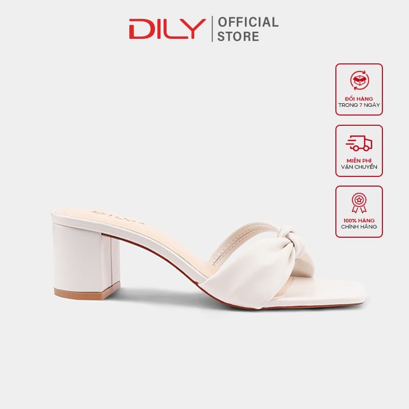 Ảnh Dép guốc nữ DILY cao gót quai nhún êm chân gót vuông cao 5cm_ AA0292 2