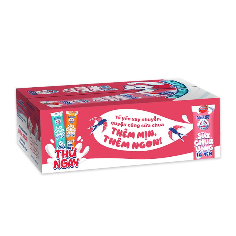 Ảnh Sữa chua tổ yến Nestlé® Yogu Gấu HƯƠNG DÂU (thùng 28 gói x 75ml) 3