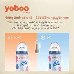 Thumbnail Bình sữa thủy tinh cổ rộng Yoboo YB-0043/0044 bọc silicon cảm biến nhiệt - Chính hãng 3