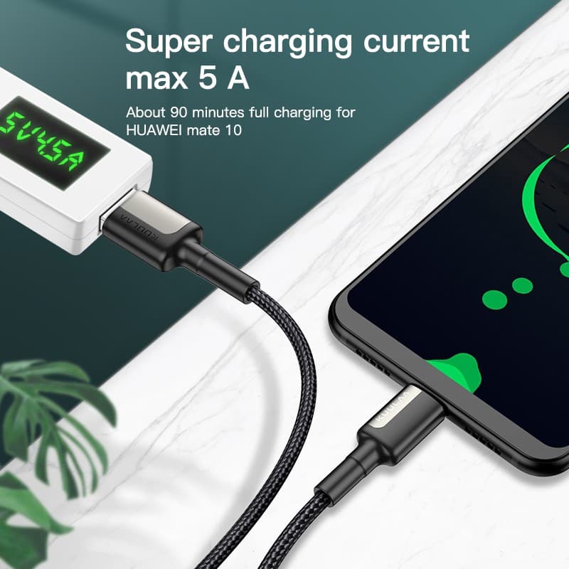 Ảnh Cáp Sạc Nhanh KUULAA Đầu Usb Type C 5A Cho Huawei Mate 20 Pro P20 Lite 2