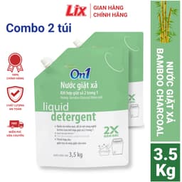 Thumbnail Combo 2 túi nước giặt xả On1 hương Bamboo Charcoal 3.5Kg/ túi 2C-N6903, sạch khuẩn, khử mùi, kết hợp giặt xả 2 trong 1 2