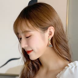 Thumbnail Pinkdudu 3 Màu Sắc Rỗng Tam Giác Thả Eearrings S925 Bạc Kim Sáng Tạo Bông Tai Hợp Kim Dành Cho Nữ Trang Sức Quà Tặng PD574 1