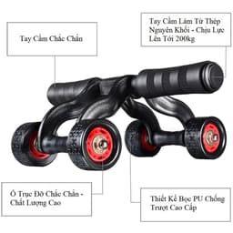 Thumbnail Con Lăn 4 Bánh Tập Cơ Bụng Chính Hãng Amalife – Dụng Cụ Tập Cơ Bụng 4 Bánh – Tập Thể Hình, Tập Gym, Tập Cơ Bụng 6 Múi 1