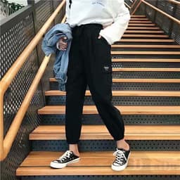 Thumbnail Quần Dài Lưng Cao Ống Rộng Phong Cách Hàn Quốc Cá Tính Sành Điệu Dành Cho Nữ 1