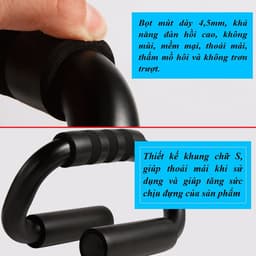 Thumbnail Dụng Cụ Tập Hít Đất Cầm Tay Thép Cứng – Màu Đen - Dụng Cụ Chống Đẩy Hãng Amalife (Đường Kính Khung 18MM) 1