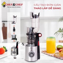 Thumbnail Máy Ép Chậm 2 Trong 1 CH-801D – Ép Nguyên Trái, Kèm Đầu Vắt Cam – Bảo Hành Tại 12 Tháng 2