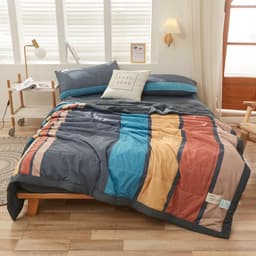 Thumbnail Bộ chăn chần ga gối cotton Tici LIDACO kẻ vintage phù hợp mọi cỡ nệm 2