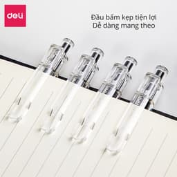 Thumbnail Bút Bi Nước Deli Viết Gel Bấm A575 Ngòi 0.5mm Mực Xanh Đen Đỏ Trơn Tru Cho Học Sinh Văn Phòng 4