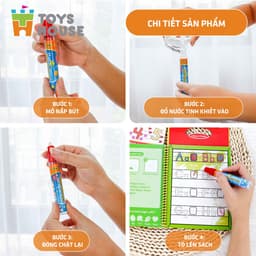 Thumbnail Sách tô màu bút nước thần kỳ ToysHouse size vừa cho trẻ em 3-4-5 tuổi, giúp trẻ em phát triển kỹ năng Montessori 3
