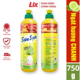 Thumbnail Nước rửa chén siêu sạch chanh 750gr NS750 sạch bóng viết dầu mỡ hương chanh thơm mát - Lixco Vietnam 3