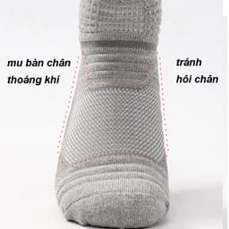 Thumbnail Tất Chạy Bộ Thể Thao Nam Nữ Cổ Ngắn Chống Trơn Trượt Mixsport Thoáng Khí Bảo Vệ Gót Chân 3
