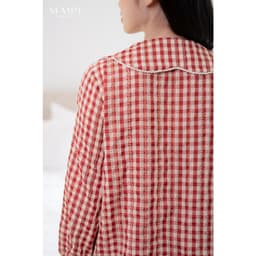 Thumbnail Bộ đồ ngủ mặc nhà Dalia họa tiết kẻ caro trẻ trung, chất liệu đũi mềm mại, kiểu dáng năng động thiêt kế by L'AMME 3