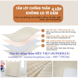 Thumbnail Size 70x100cm Siêu lót chống thấm cho bé Supermat chống thấm tuyệt đối, không nóng bí, mềm êm 4
