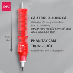 Thumbnail Bút Bi Nước Văn Phòng Deli Chính Hãng Ngòi 0.5mm Nét Viết Trơn Tru Mực Ra Đều Phù Hợp Ghi Chép 3