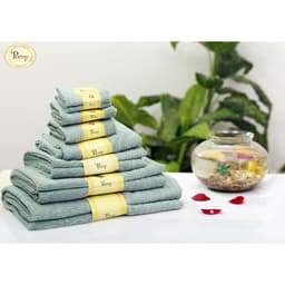 Thumbnail Khăn mặt vuông Poemy Sọc Gân kt 29x29 - Mầu xanh lạnh 2