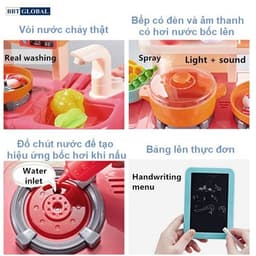 Thumbnail Đồ chơi nấu ăn, nhà bếp cao cấp cho bé nhiều chức năng Bbt Global cỡ lớn cao cấp 4