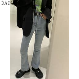 Thumbnail Quần jeans dài eo cao 7 màu tùy chọn thời trang kiểu Mỹ retro mới 2022 cho nữ 4