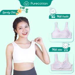Thumbnail Áo lót học sinh Purecotton cho bé gái mới lớn chất liệu cotton kiểu dáng chui đầu - đệm mỏng PC008 2