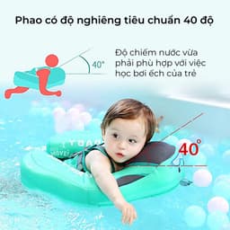 Thumbnail Phao bơi ngực Mambobaby cho bé sơ sinh 3 tháng 1 2 tuổi có mái che, không bơm hơi, chống lật, ruột đặc chính hãng 2