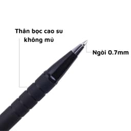 Thumbnail Bút Bi Bấm Pentel BK250 0.7mm Mực Êm Thiết Kế Cao Su Đen 3