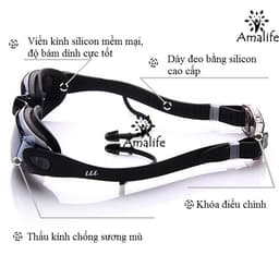 Thumbnail Combo Mũ Bơi Silicone Bịt Tai + Kính Bơi Bịt Tai Chống UV Cùng Màu, Mũ Bơi Bịt Tai silicon Kính Bơi Bịt Tai Hãng Amalife 4