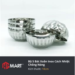 Thumbnail Bộ 5 Bát Xoắn Inox cách nhiệt chống nóng thương hiệu Hoàng Gia 3