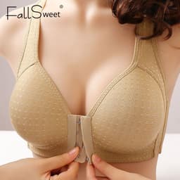 Thumbnail FallSweet Plus Size 36-44 Áo Lót Nâng Ngực Mềm Mỏng Thoáng Khí Cài Khóa Trước Cho Nữ 3
