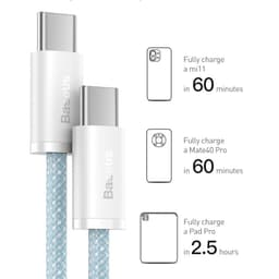 Thumbnail Dây cáp sạc nhanh PD Baseus 100W từ Type-C sang Type-C tiện dụng cho iP15 Mac Pro iPad Xiaomi Samsung S23 4
